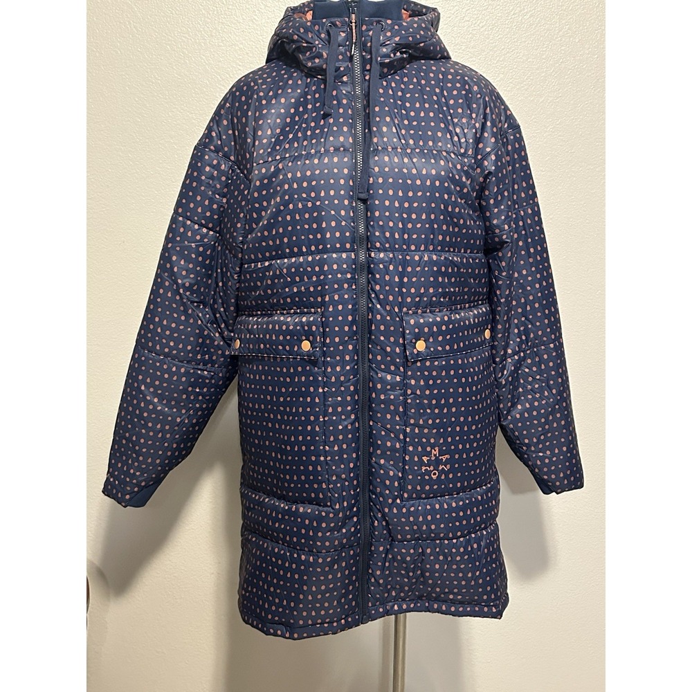 Maloja Women's MarcenaM. Primaloft Long Hooded‎ Puffer Jacket Parka Blue Size L